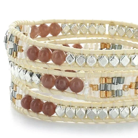 New Handmade Miyuki Beads Cross 3 Wraps Bracelet - Picture 3 of 4